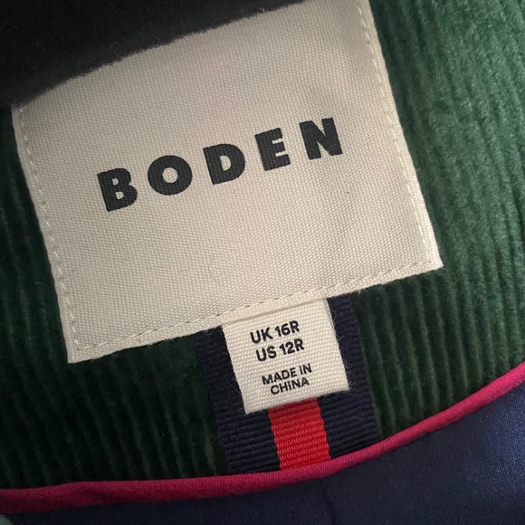 Boden Stamford corduroy Blazer in fern green size 12 - Picture 4 of 4